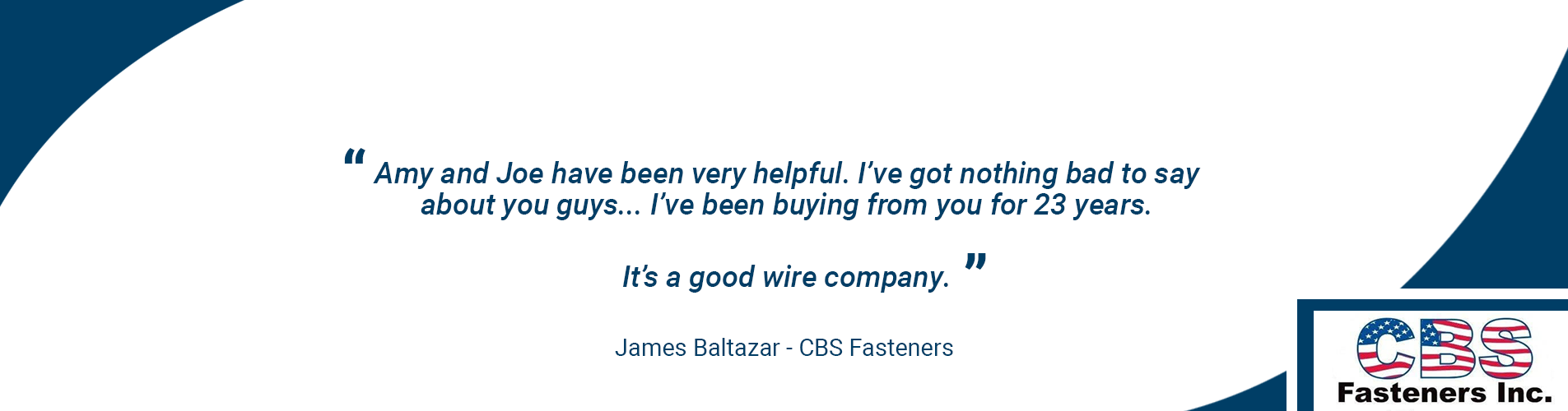 CBS Fasteners testimonials