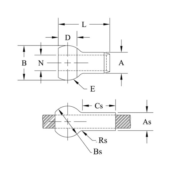 Single Ball Shank - MS20664