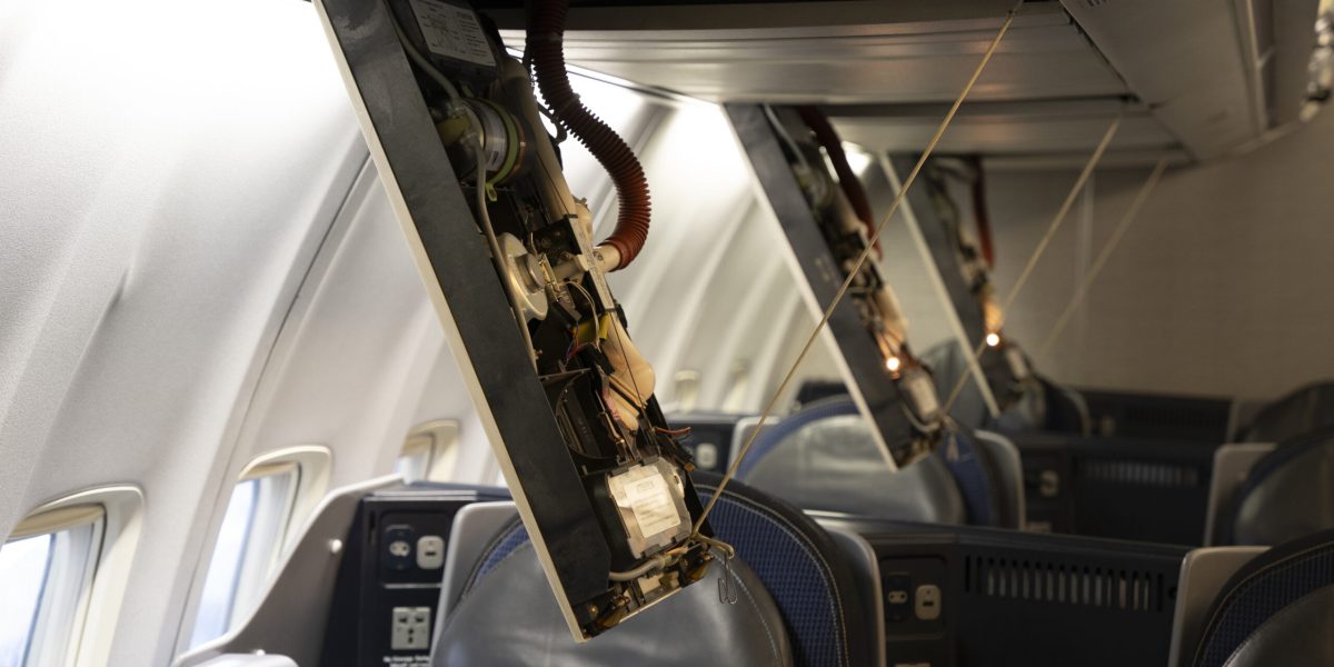 Cable Assemblies in interior of passenger airplane
