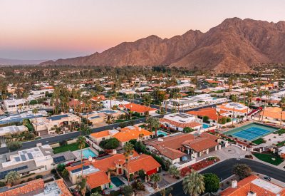 Elevated View of Homes in Palm Desert Indian Wells, California, near Palm Springs in the United States